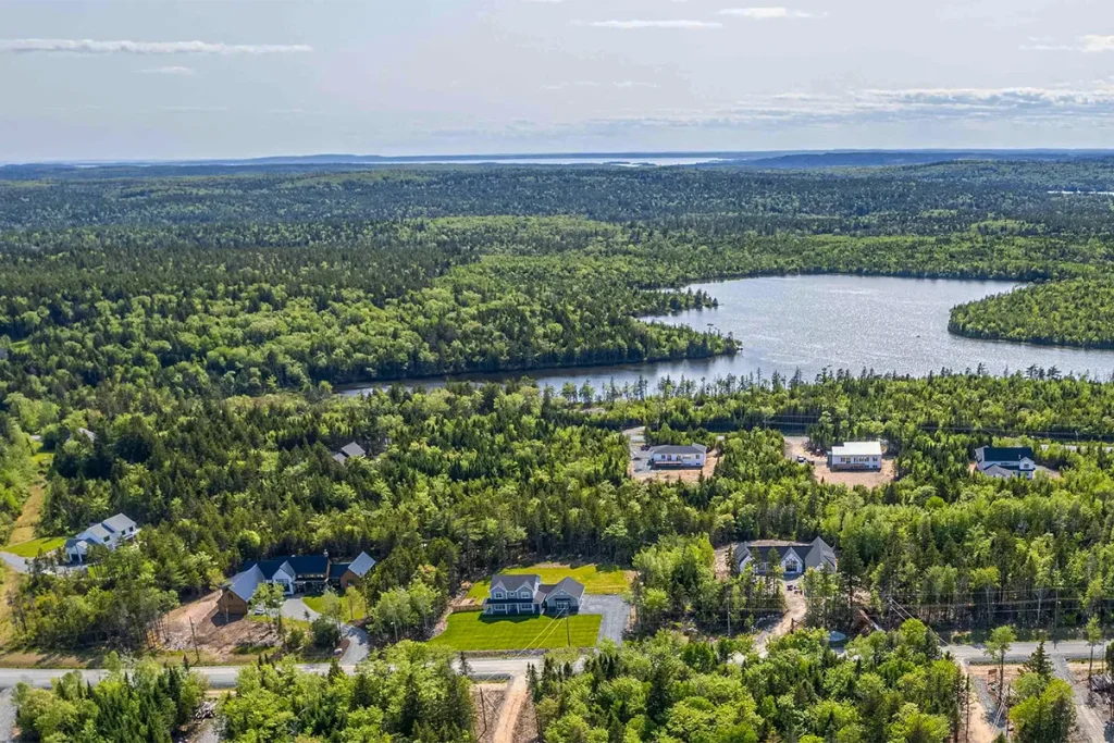 Voyageur Lakes development aerial image, Hammonds Plains, Nova Scotia
