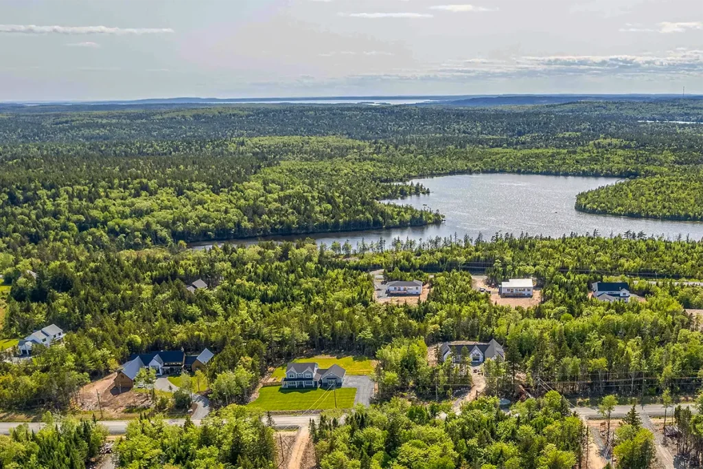 Voyageur Lakes development aerial image, Hammonds Plains, Nova Scotia
